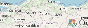 An icon and a button displayed over a map, in the bottom right corner